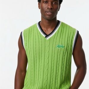 FUBU Lime Green V-Neck Sweater Vest